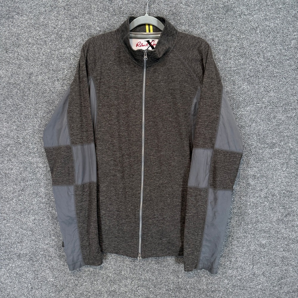 Robert Graham X Sweatshirt Men Large Gray Tailored Fit Zip Up Athletic Jacket